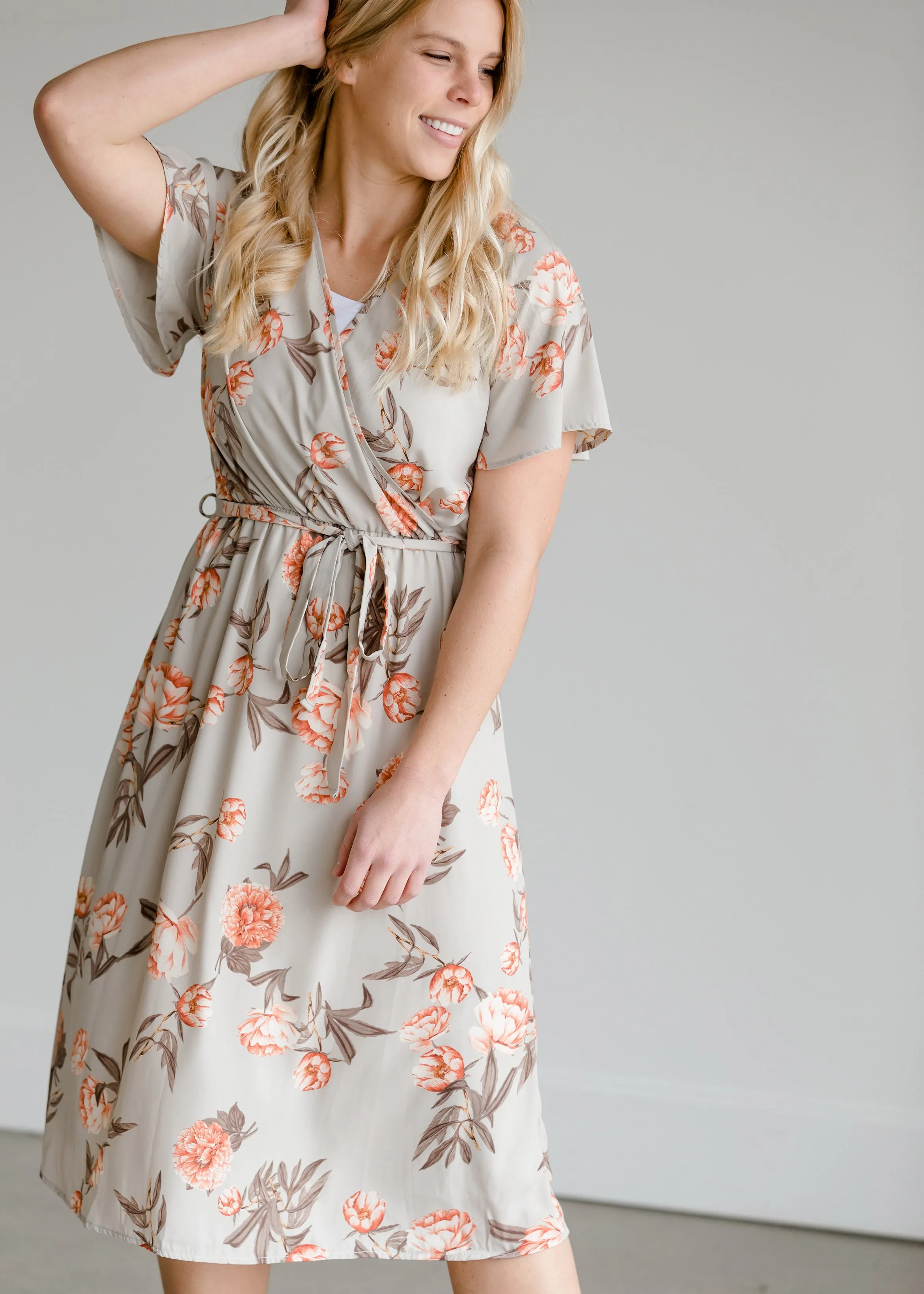 Flower Print Woven Midi Dress - FINAL SALE