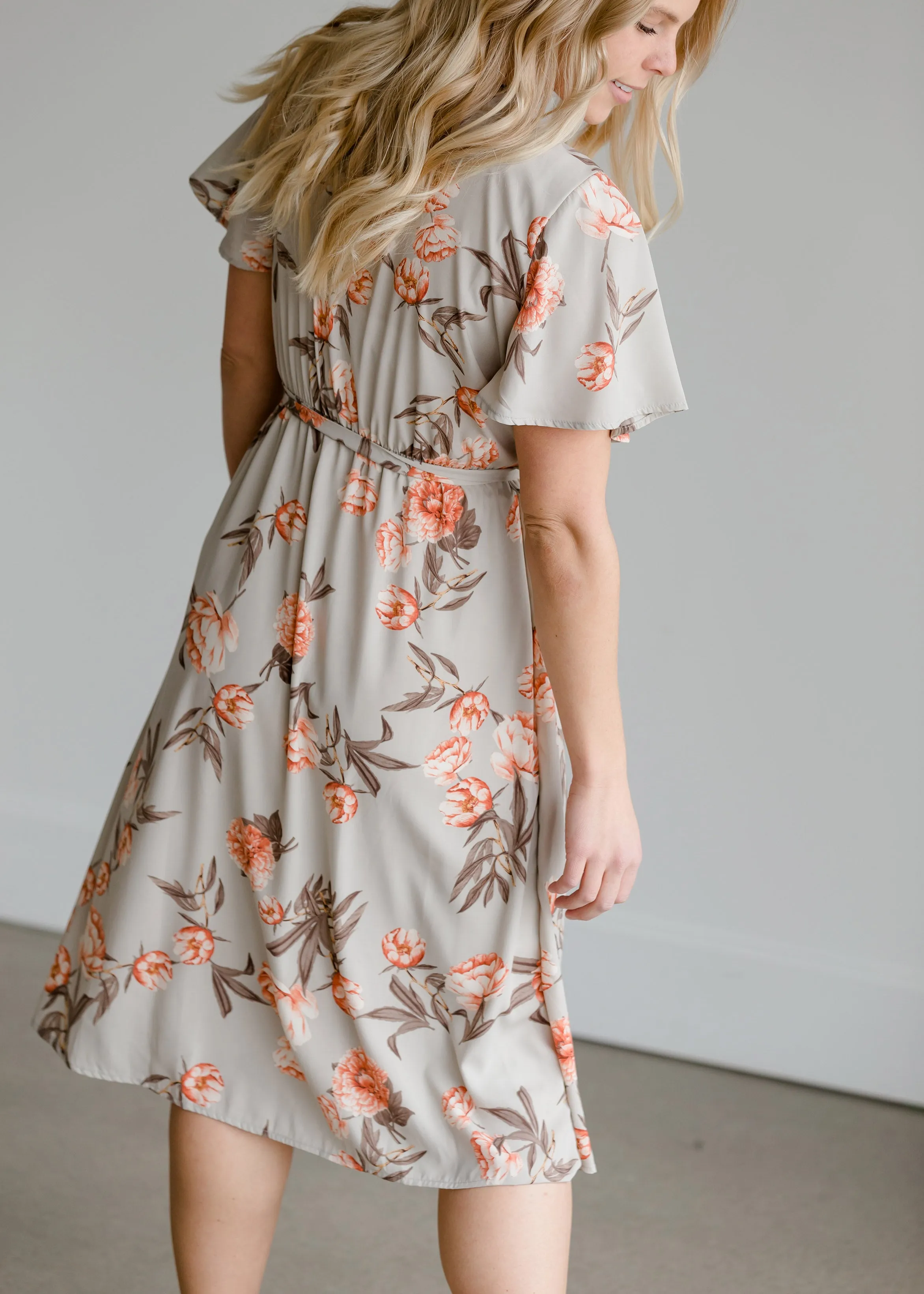 Flower Print Woven Midi Dress - FINAL SALE