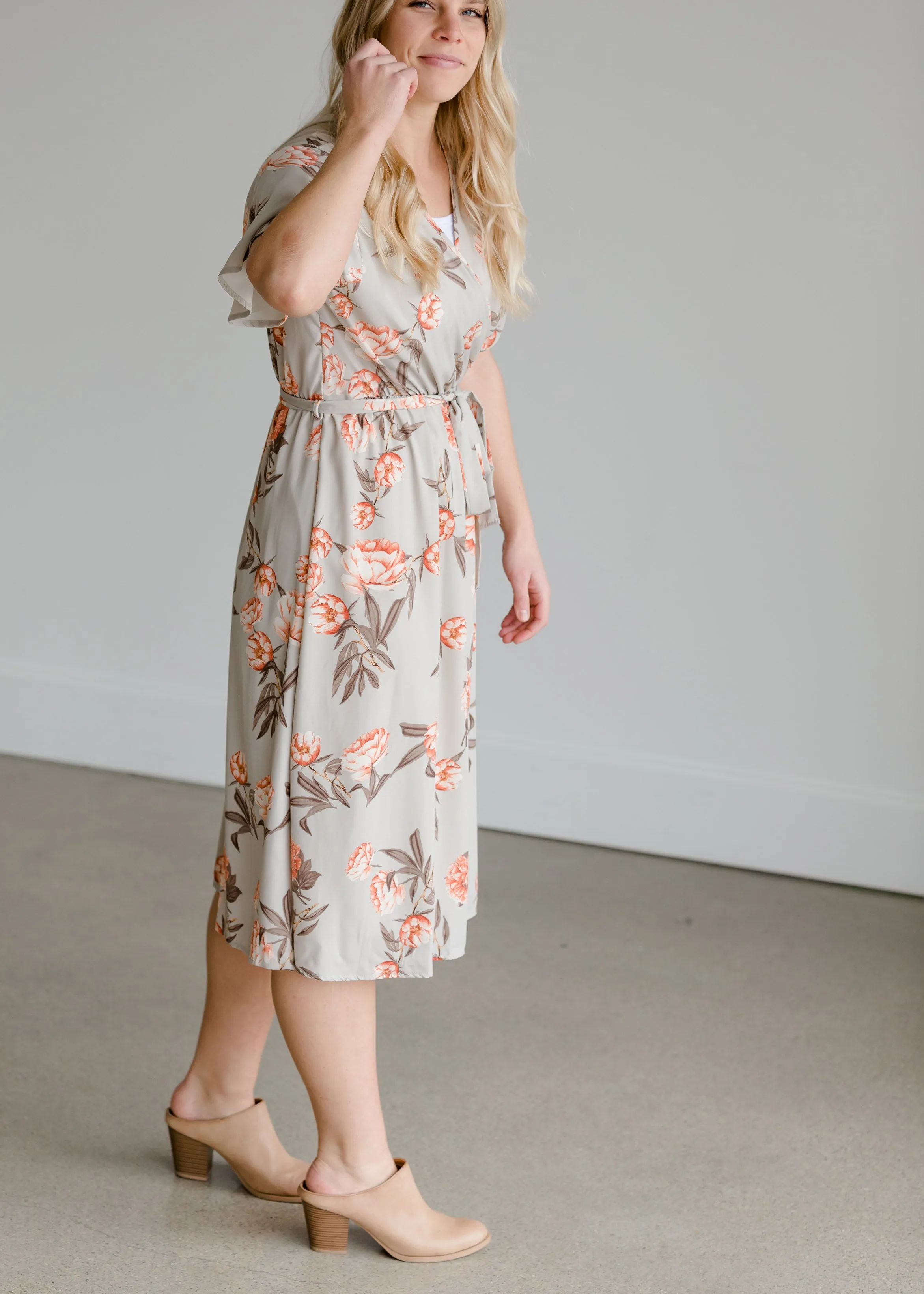 Flower Print Woven Midi Dress - FINAL SALE