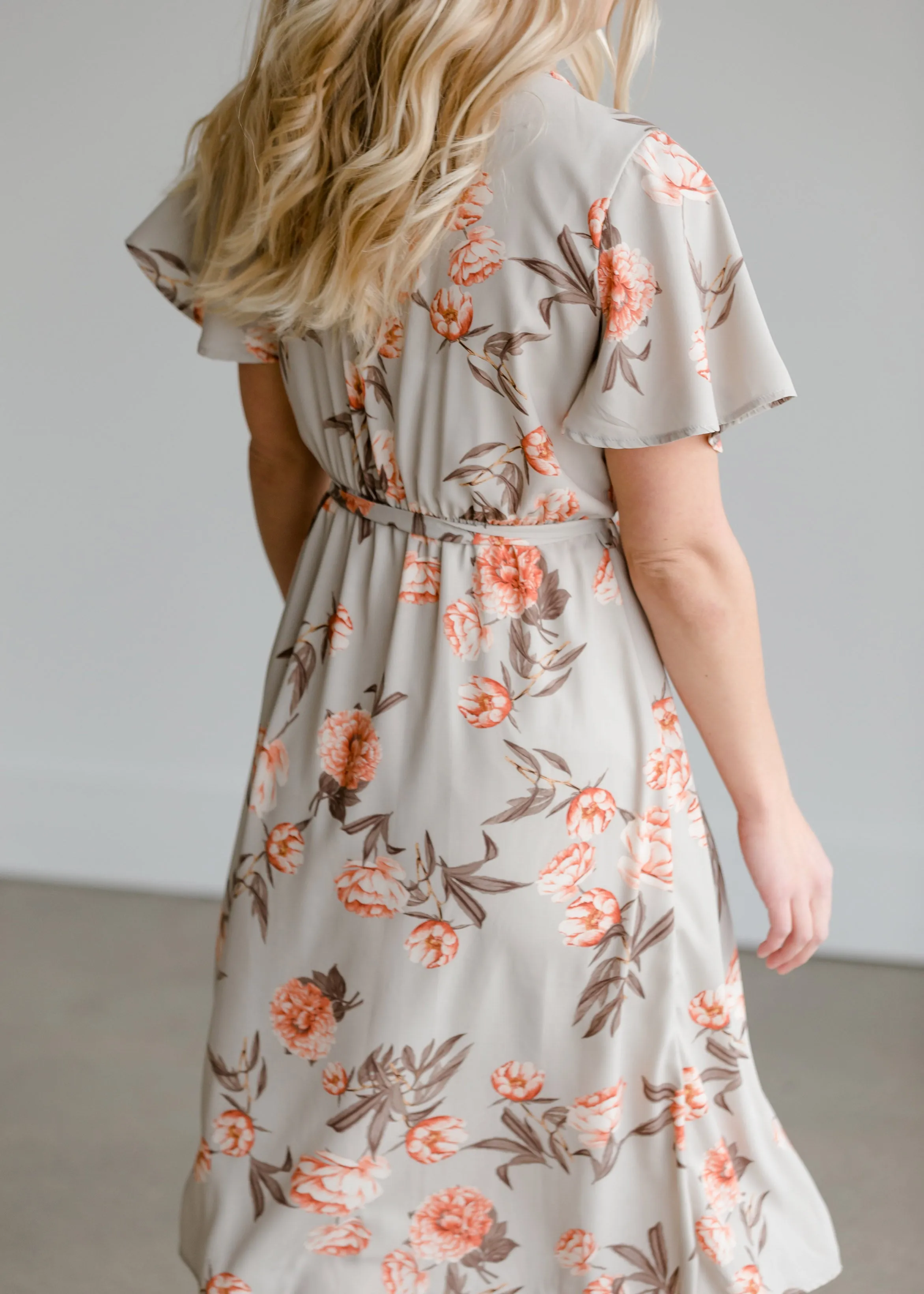 Flower Print Woven Midi Dress - FINAL SALE