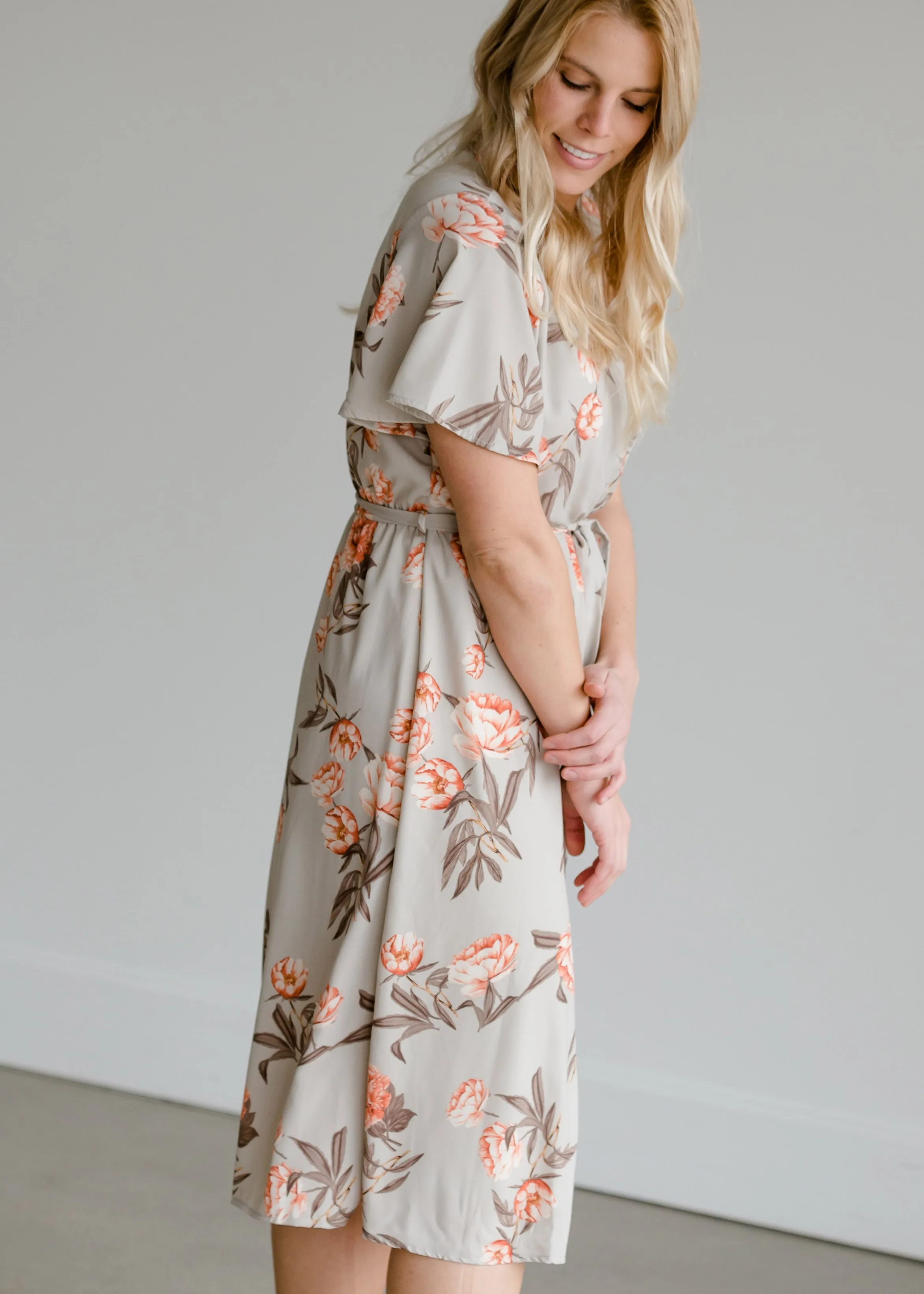 Flower Print Woven Midi Dress - FINAL SALE