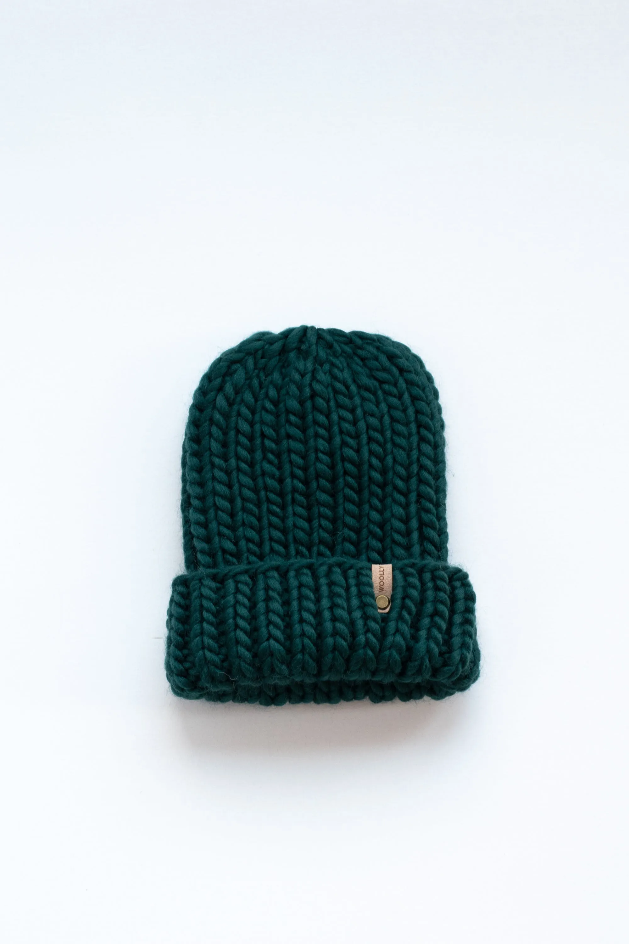 Forest Green Peruvian Wool Ribbed Knit Hat