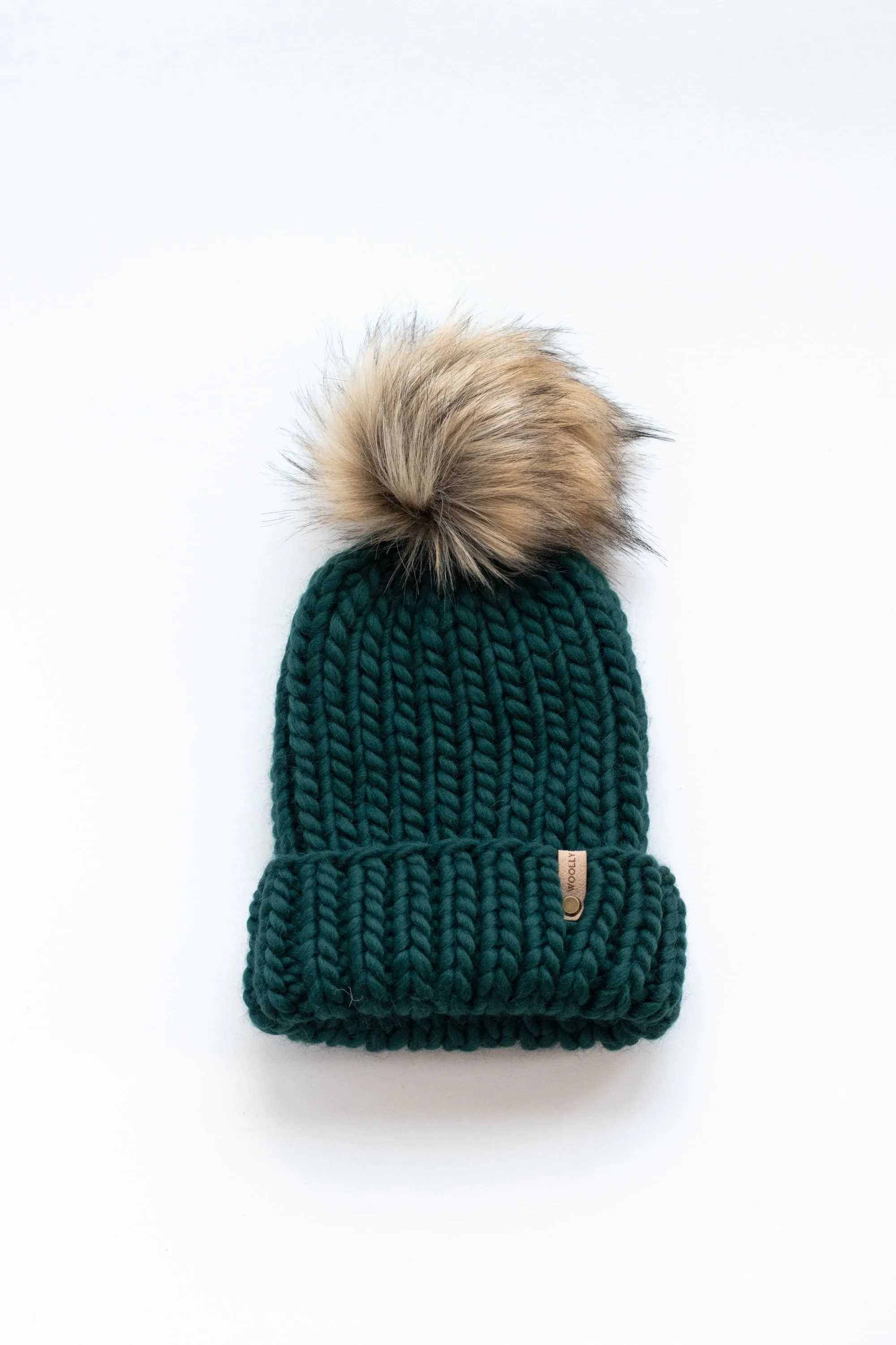 Forest Green Peruvian Wool Ribbed Knit Hat