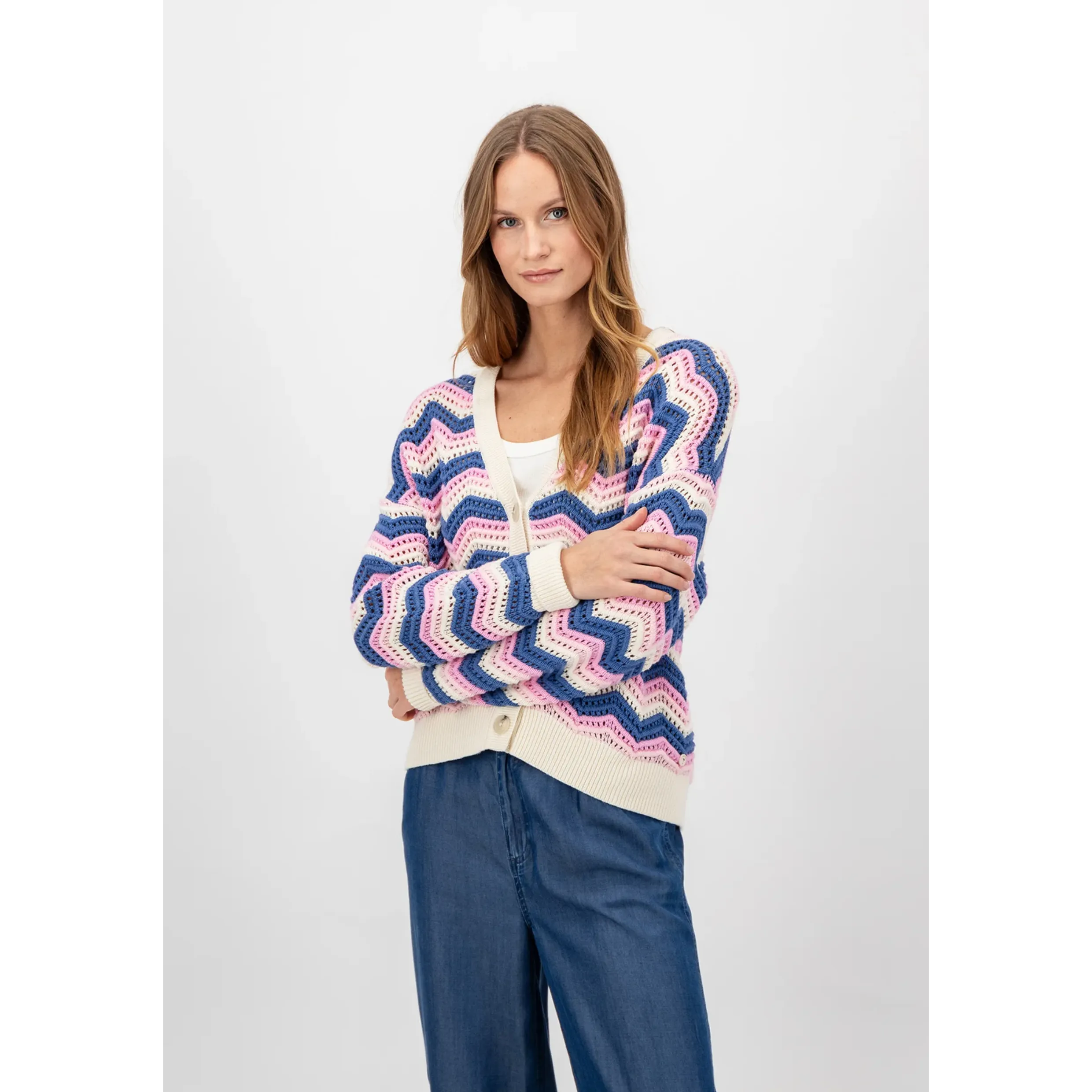 Fynch-Hatton Multi Knit Jumper In Fondant Pink 24027133