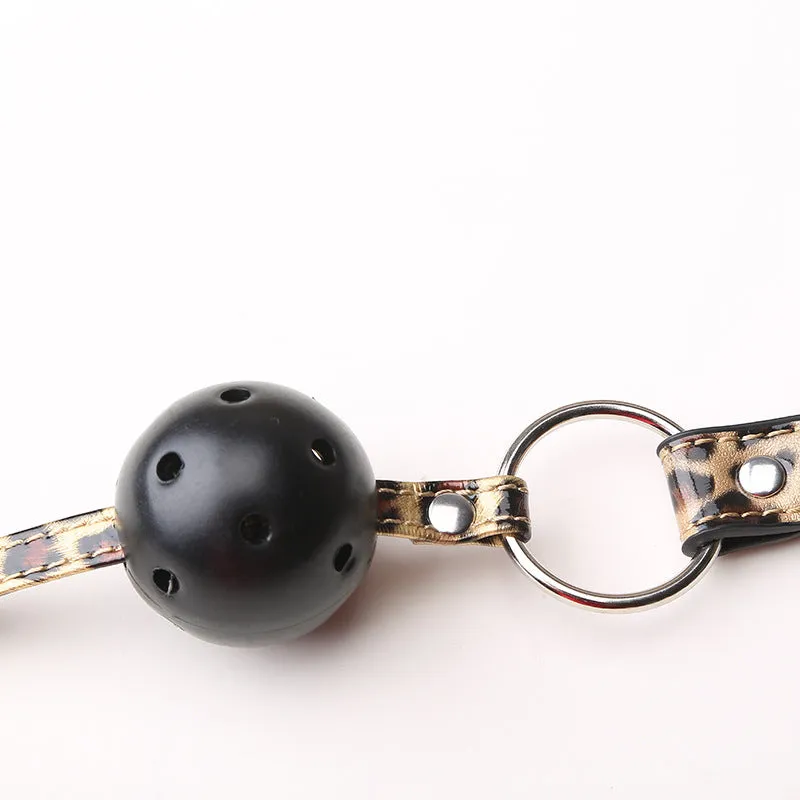 Gold Animal Print Ball Gag