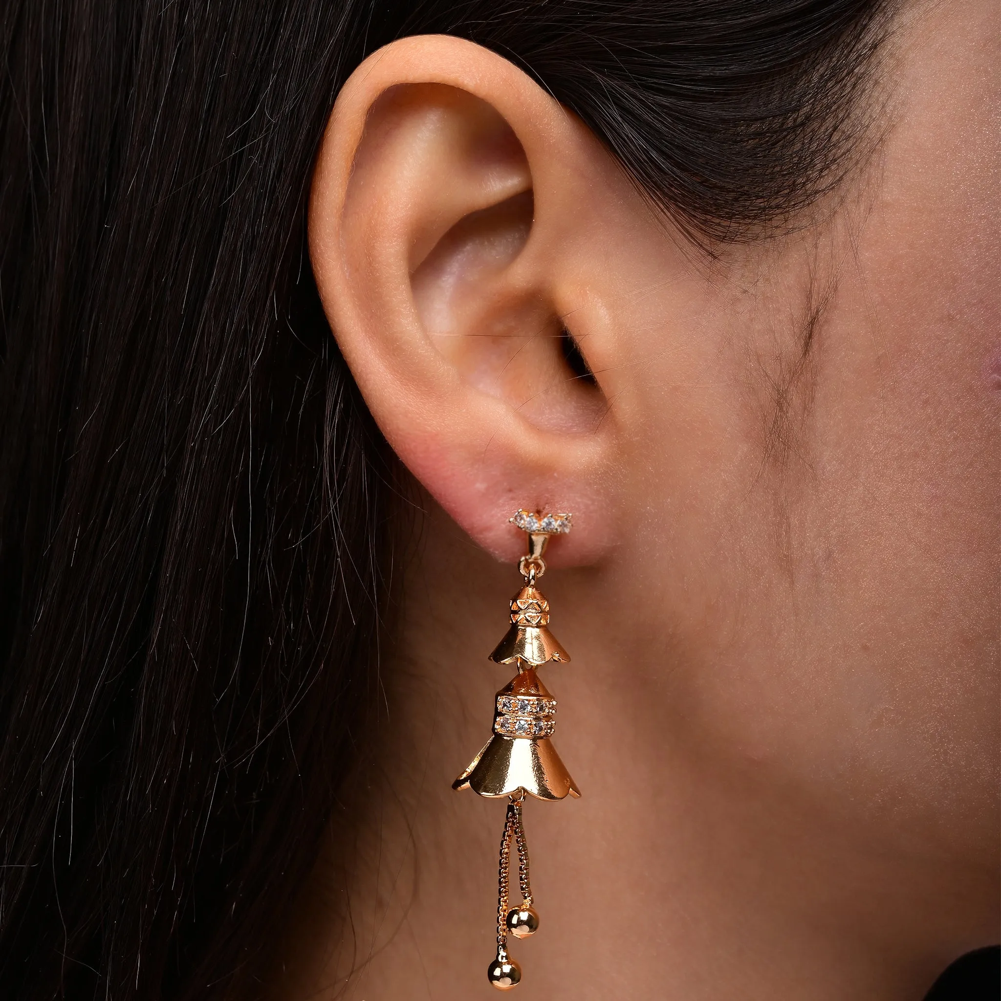 Golden Grace Jhumka Earrings