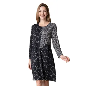 Habitat Travel Knit Circles & Dots Print Dress in Black - 55581-BK