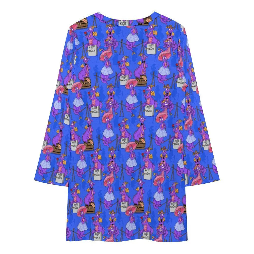 Haunted Mansion Figment Long Sleeve Patchwork T-shirt Dress