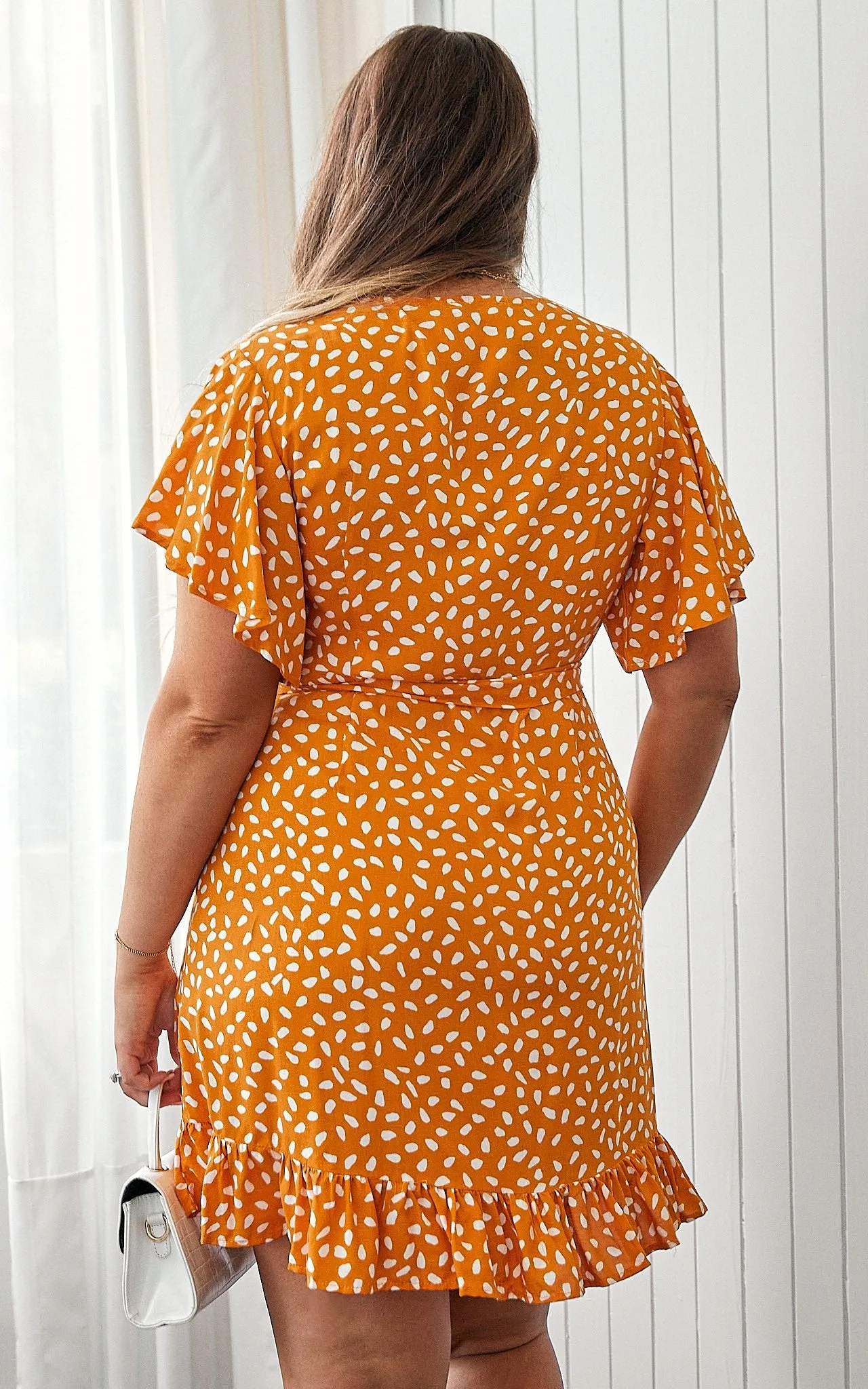 Haven Wrap Dress - Mustard Spots