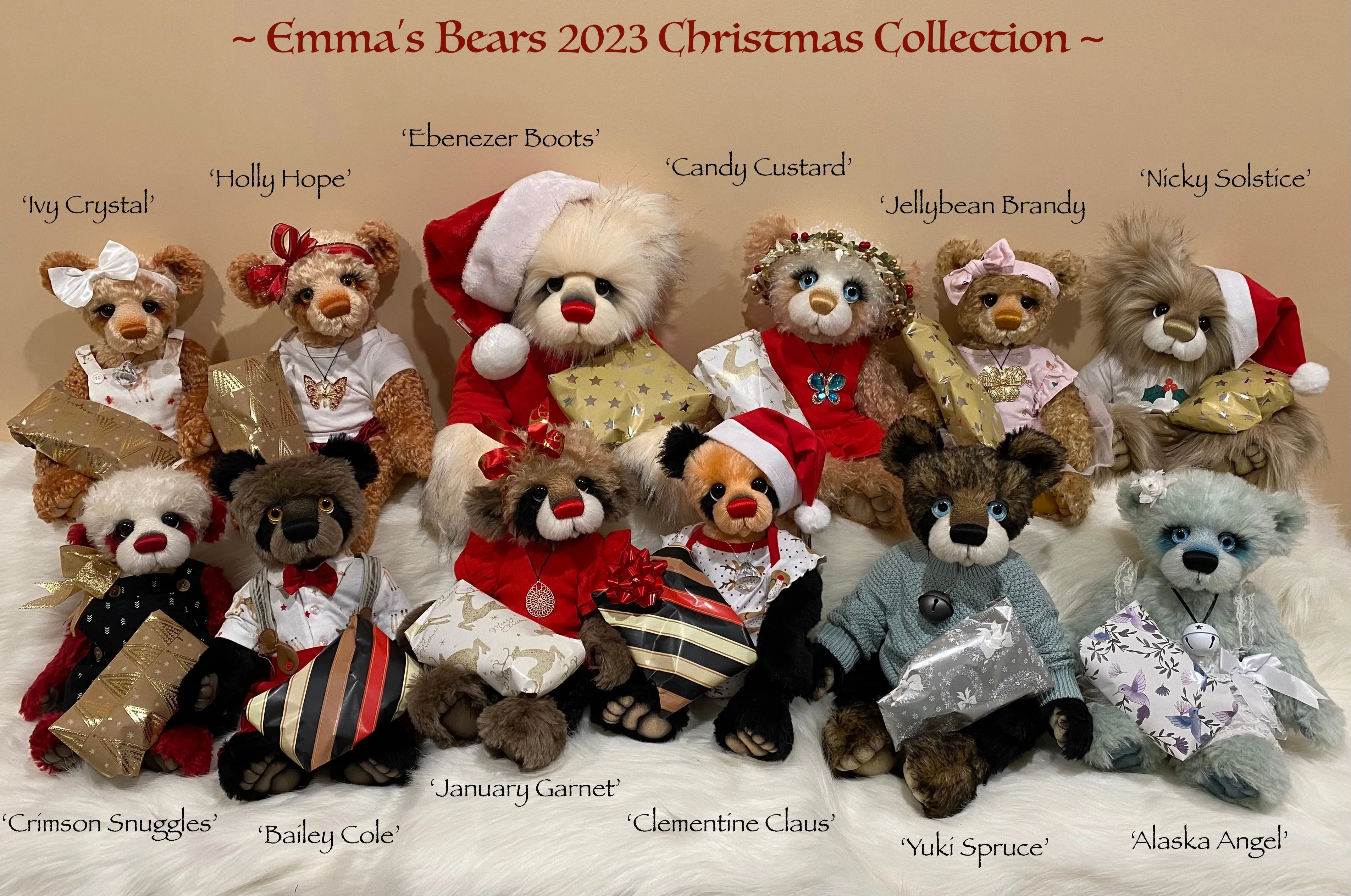 Holly Hope - 21" Christmas 2023 Artist Bear by Emma's Bears - OOAK