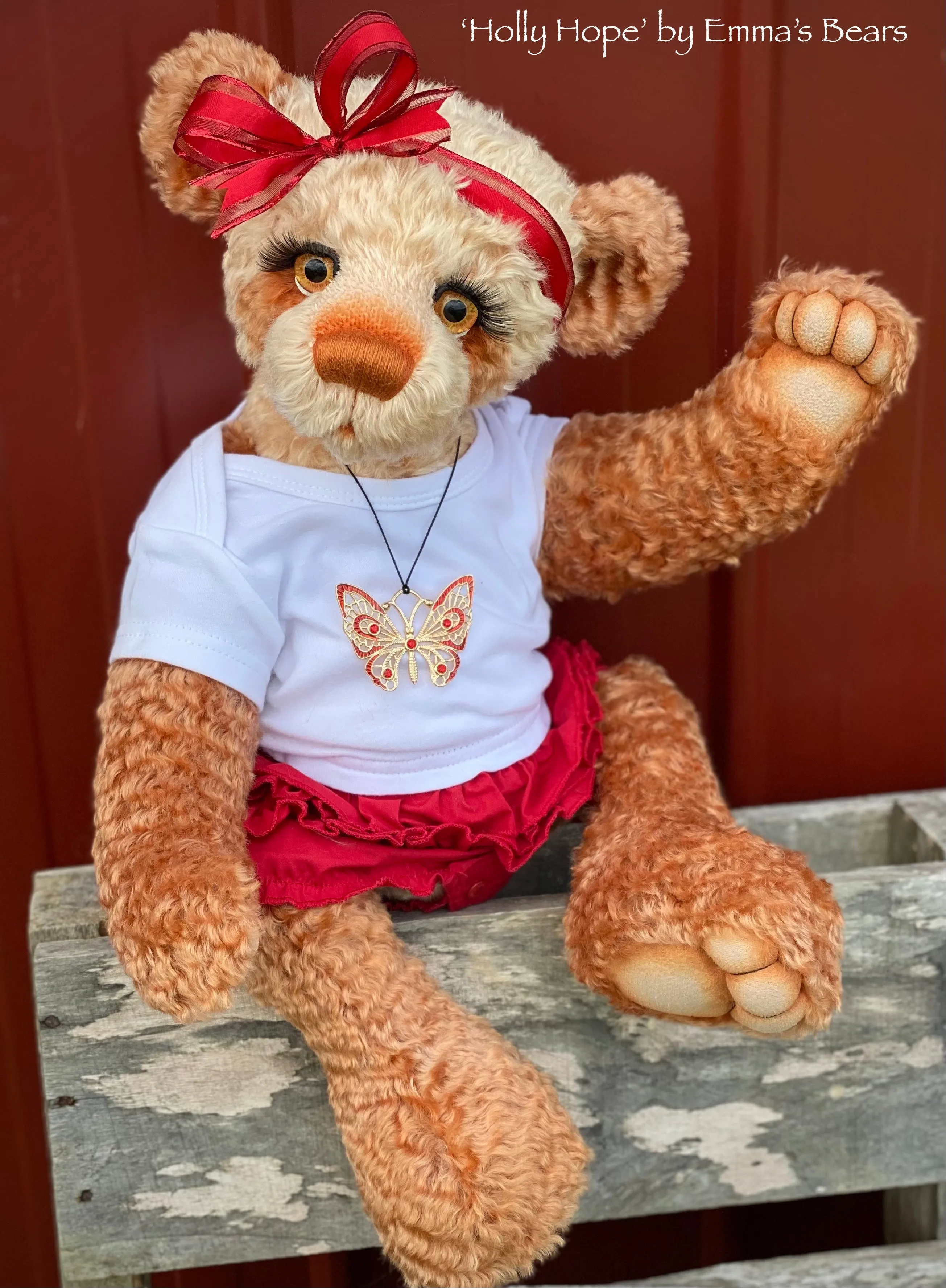 Holly Hope - 21" Christmas 2023 Artist Bear by Emma's Bears - OOAK