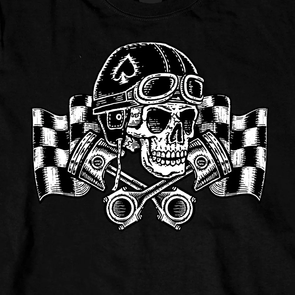 Hot Leathers Vintage Skull Long Sleeve Black T-shirt GMS2527