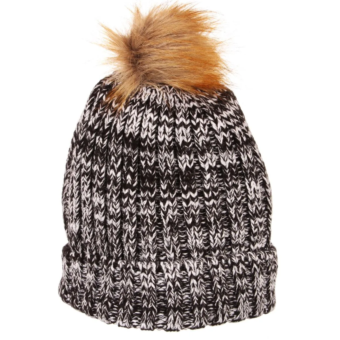 Iowa Hawkeyes Zephyr WOMEN'S "Gracie" Faux Fur Poofball Thick Knit Beanie Cap