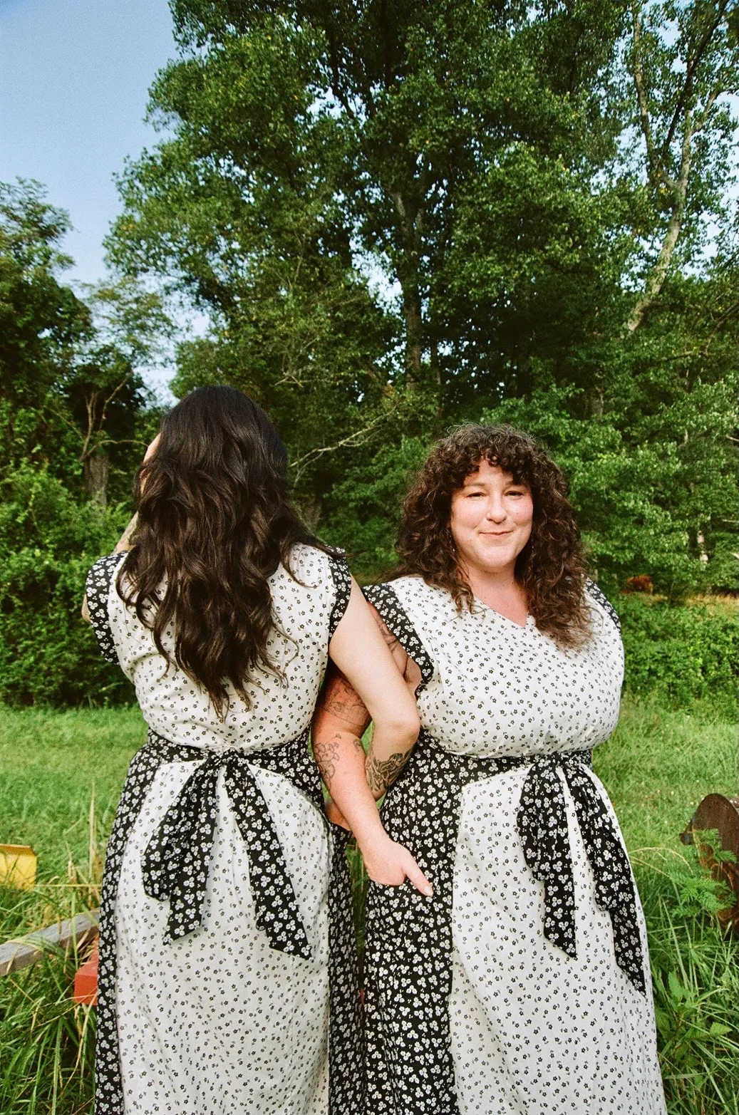 Ivy Dress in Black & White Flower