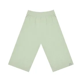 Kids Wide Pull-On Pants in Mint Brushed Knit