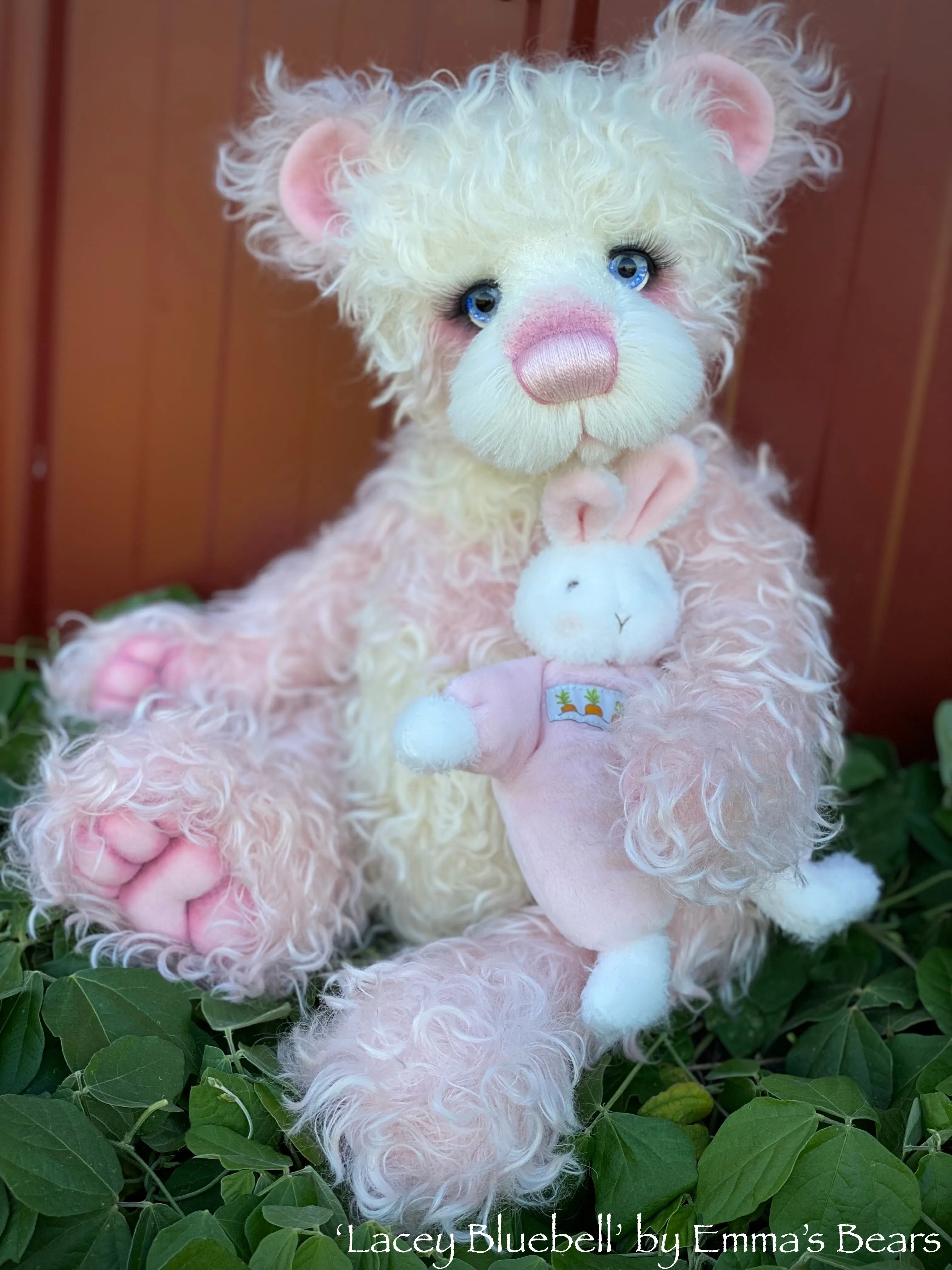 Lacey Bluebell - 17" Hand-Dyed Mohair Artist Baby Bear by Emma's Bears - OOAK