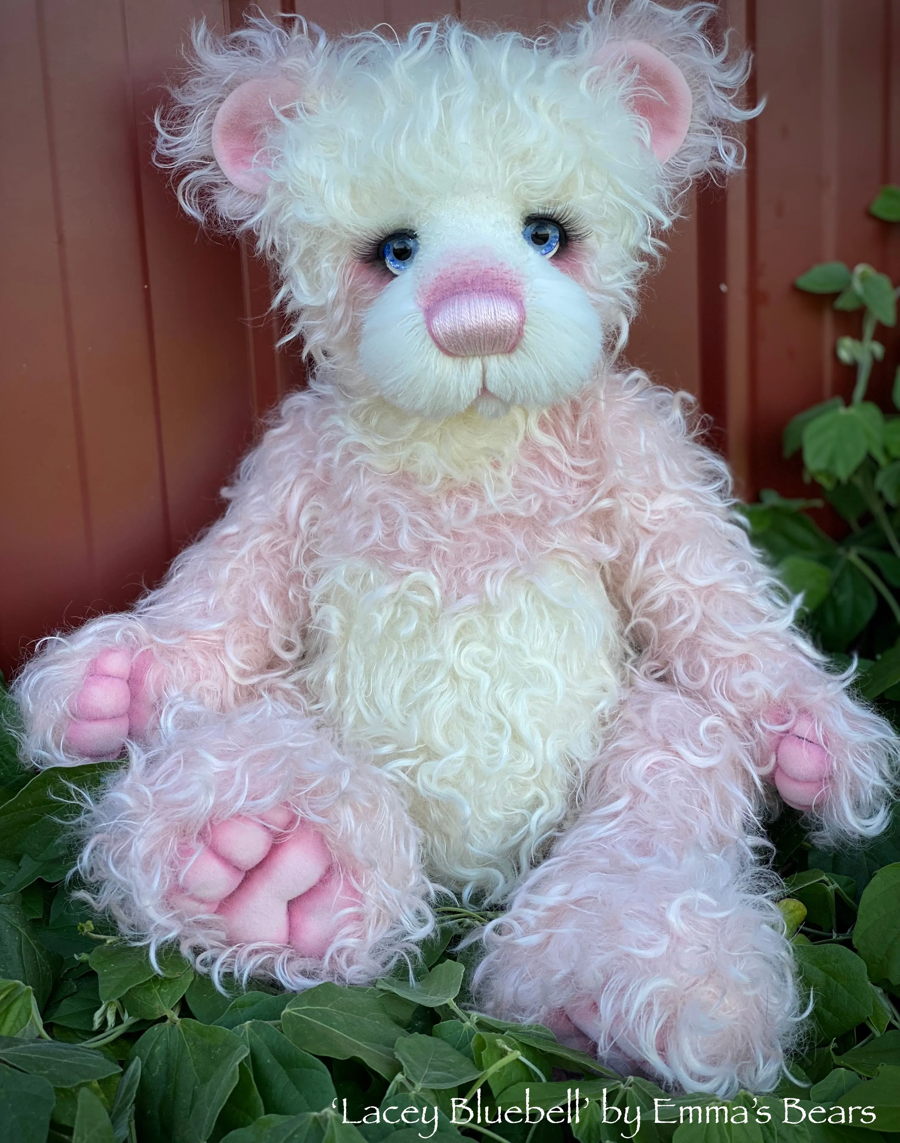 Lacey Bluebell - 17" Hand-Dyed Mohair Artist Baby Bear by Emma's Bears - OOAK