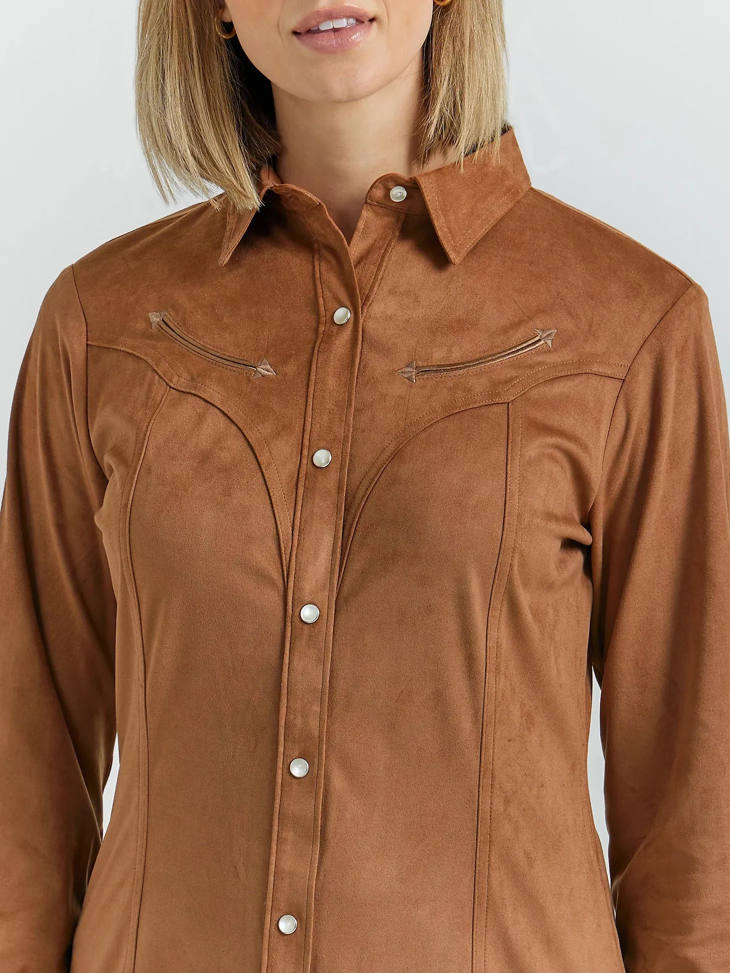 Ladies Wrangler Suede Rodeo Snap Shirt - 112353205