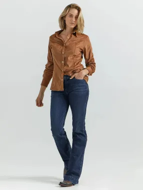 Ladies Wrangler Suede Rodeo Snap Shirt - 112353205