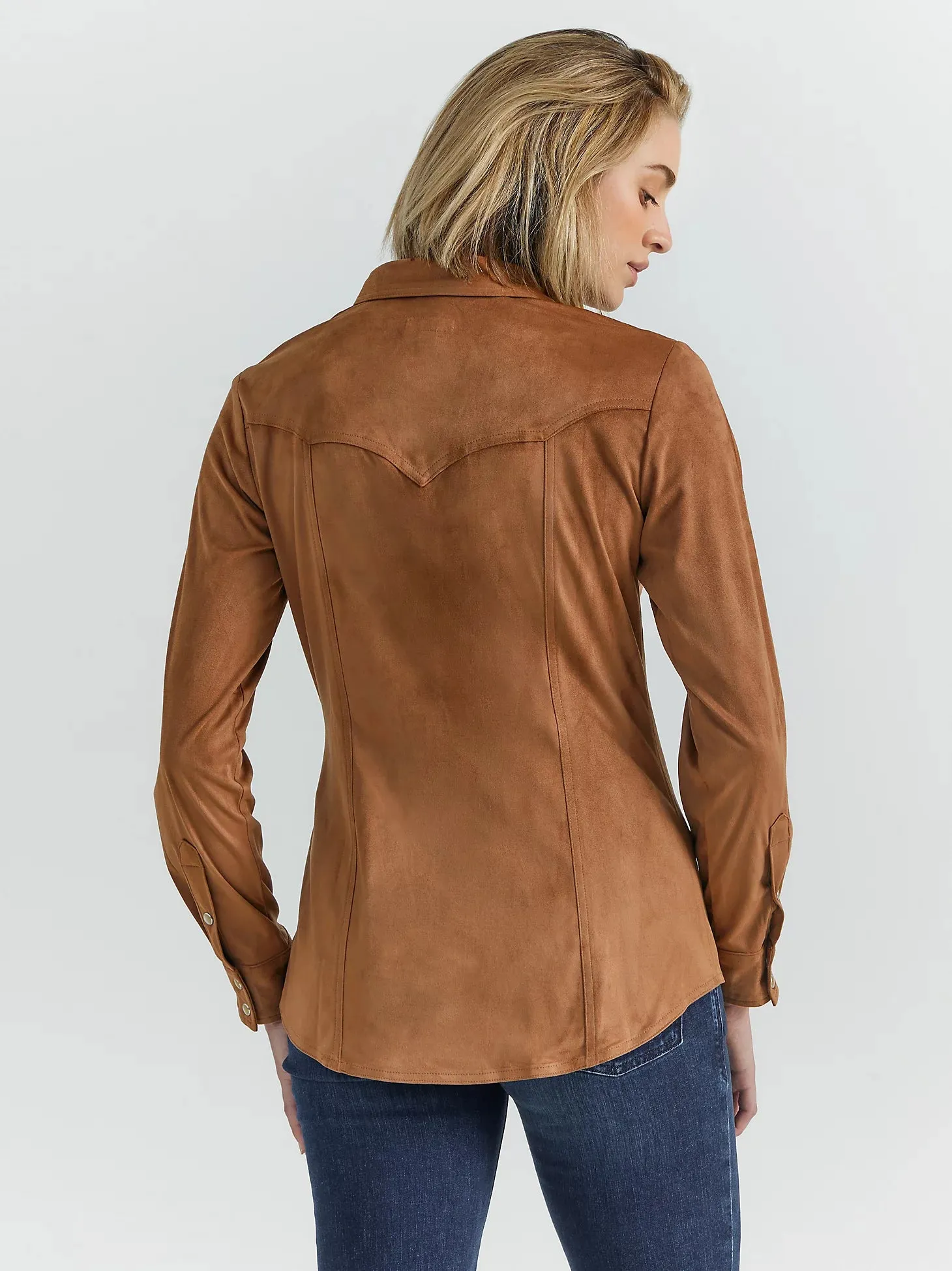 Ladies Wrangler Suede Rodeo Snap Shirt - 112353205