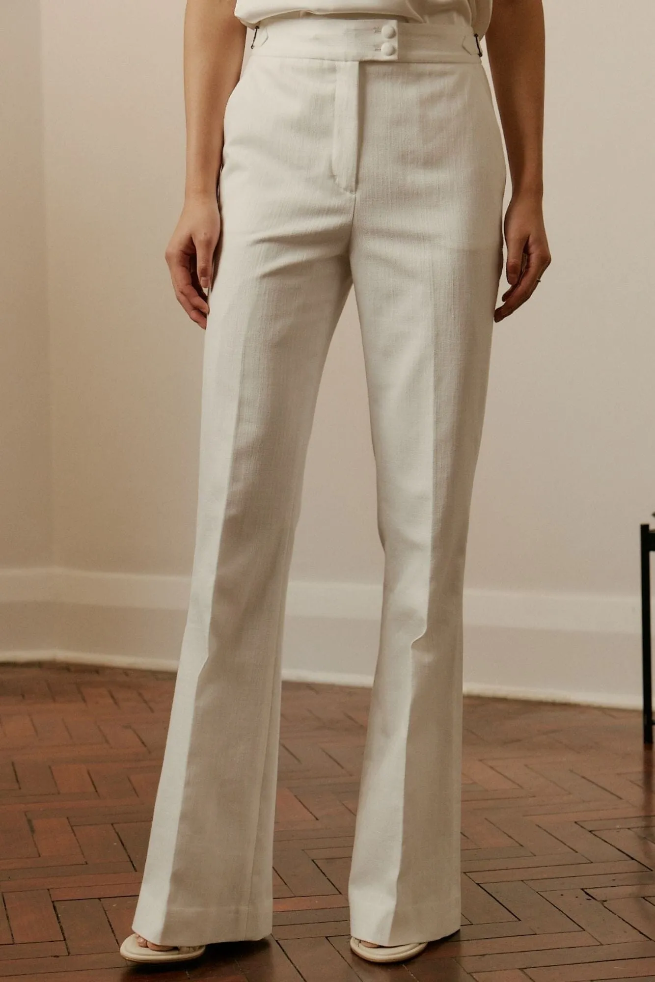 Laura Pant - White Denim Cashmere