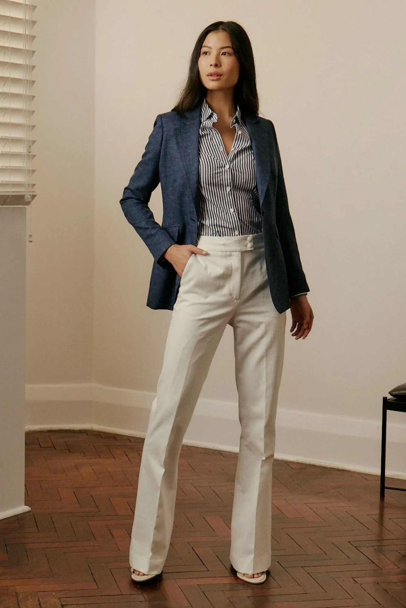 Laura Pant - White Denim Cashmere