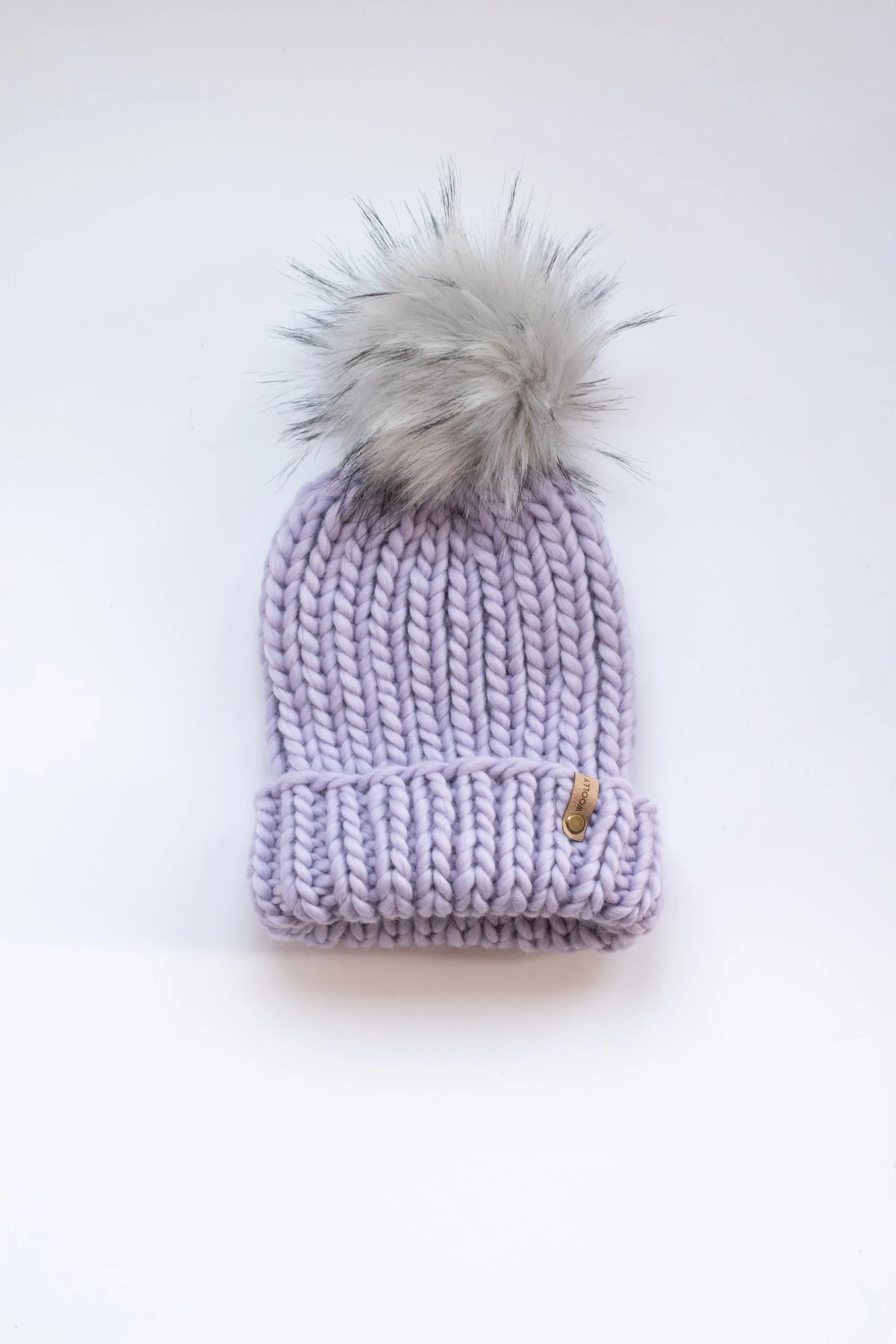 Lavender Peruvian Wool Ribbed Knit Hat