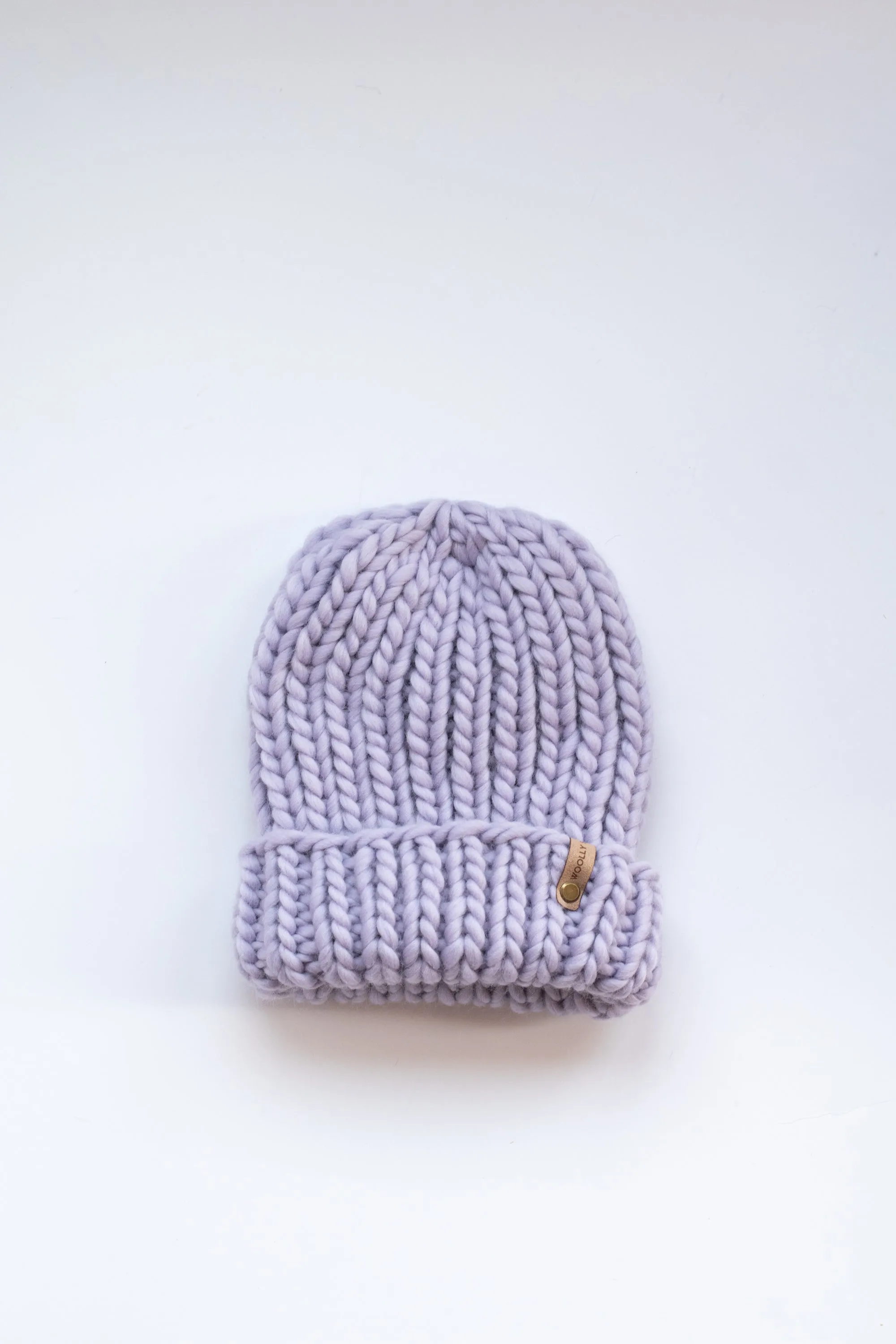 Lavender Peruvian Wool Ribbed Knit Hat