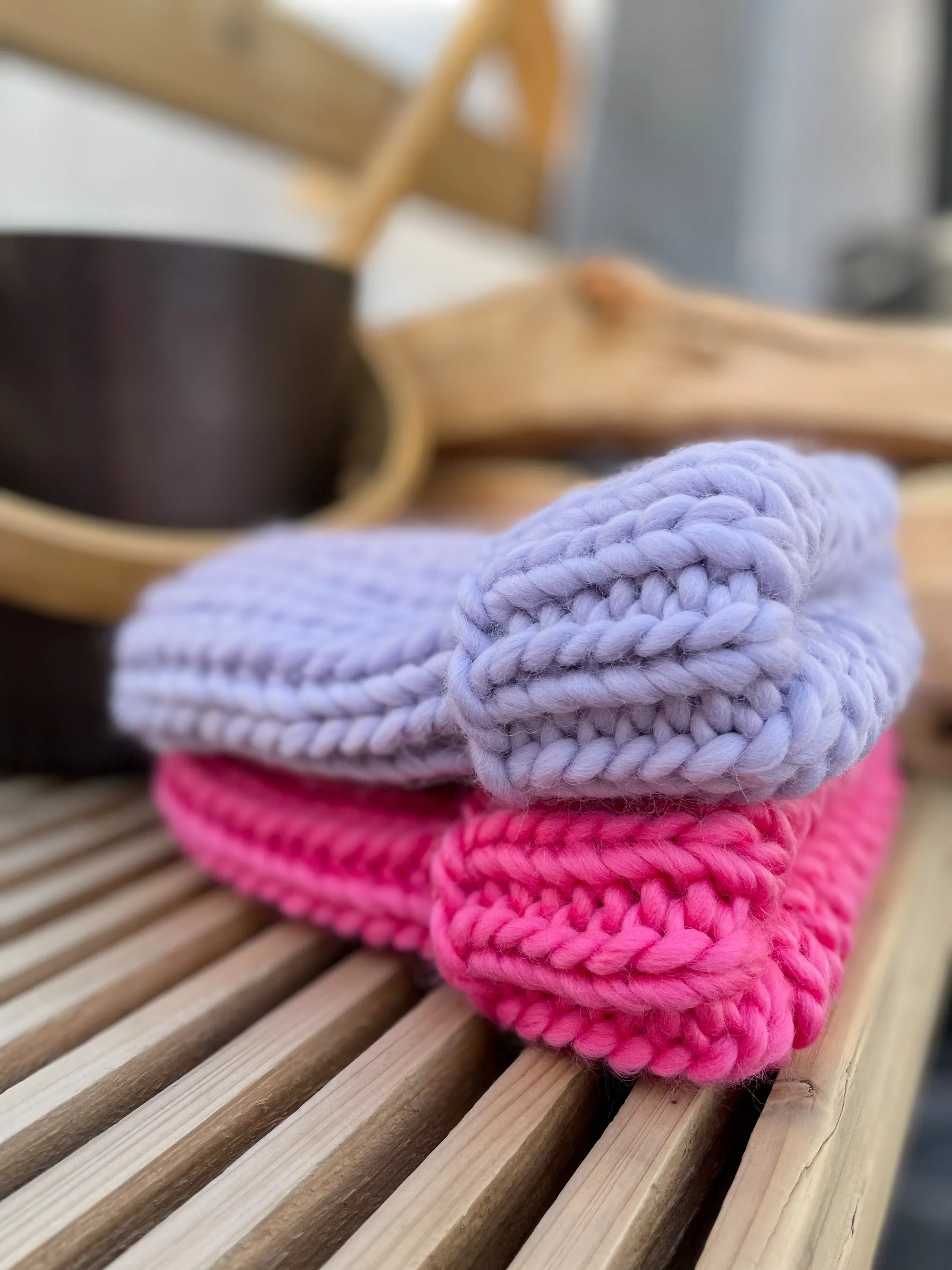 Lavender Peruvian Wool Ribbed Knit Hat