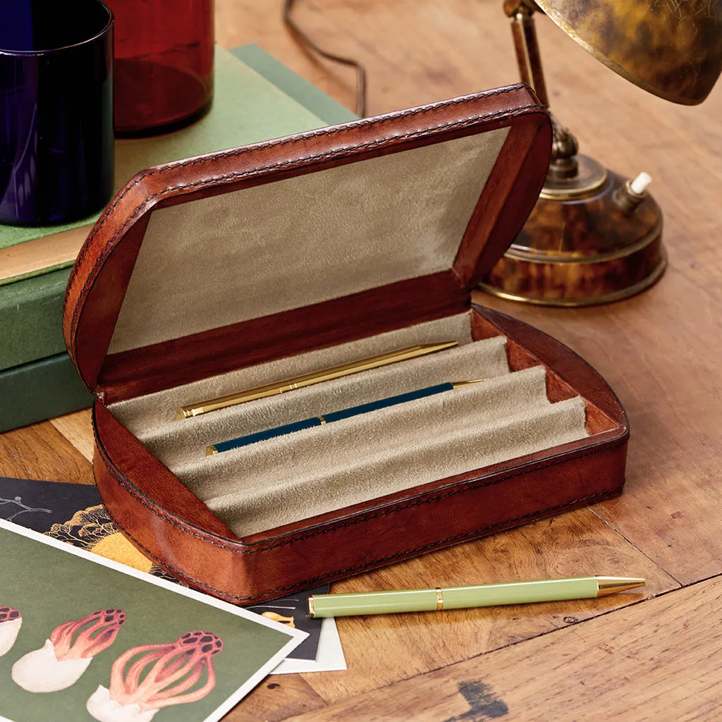 Leather Pen Box for Four