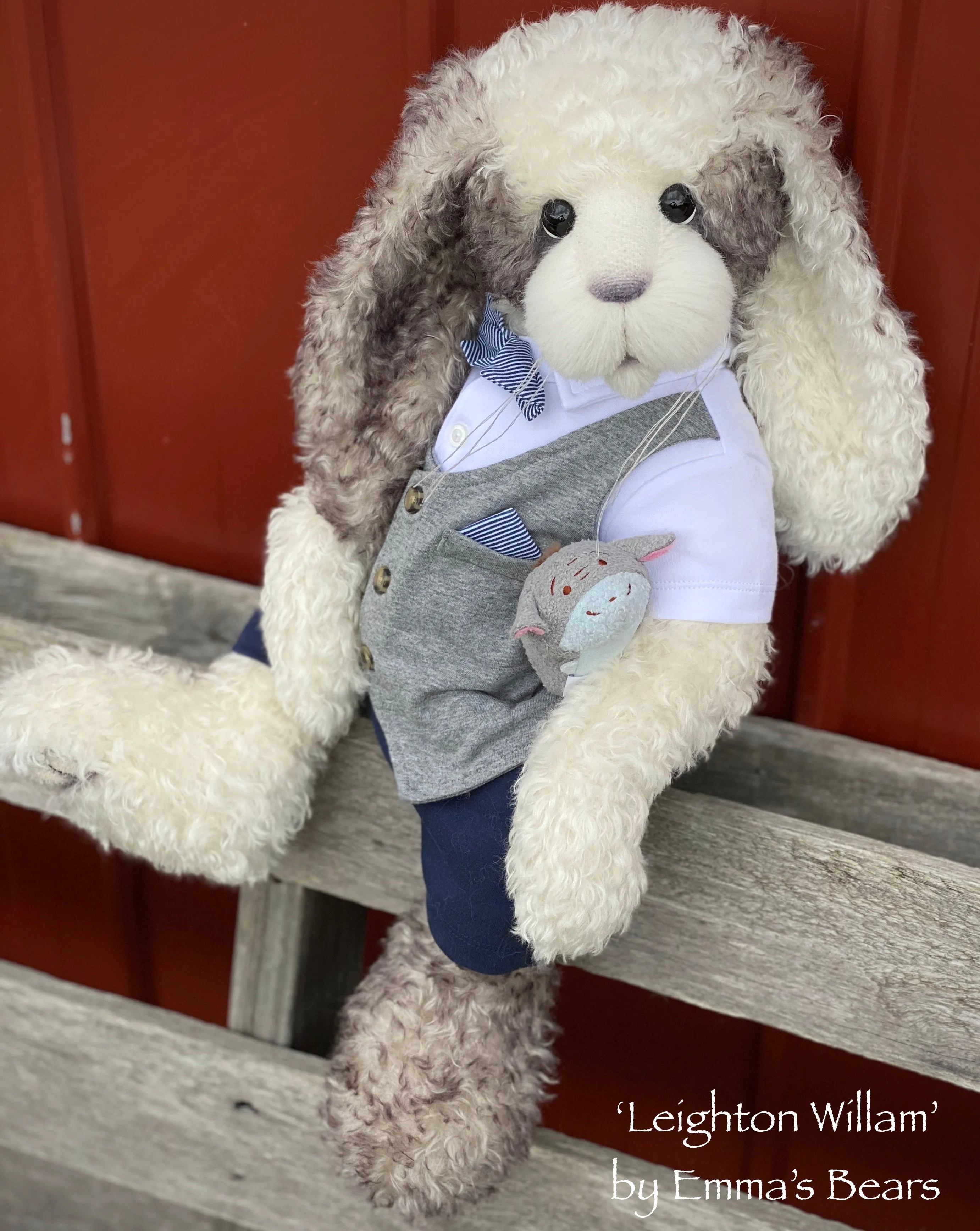 Leighton Willam - 21" Mohair and Alpaca Toddler Artist BUNNY by Emma's Bears - OOAK