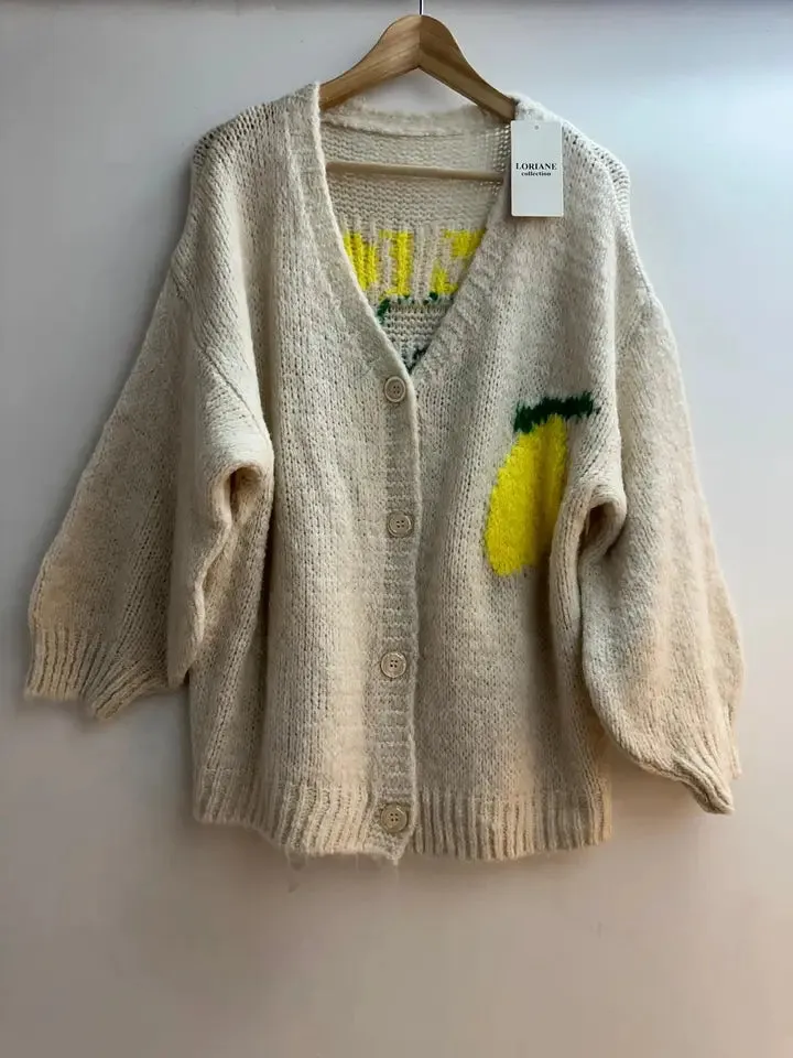 Limoncello Cardigan by Loriane in Cream