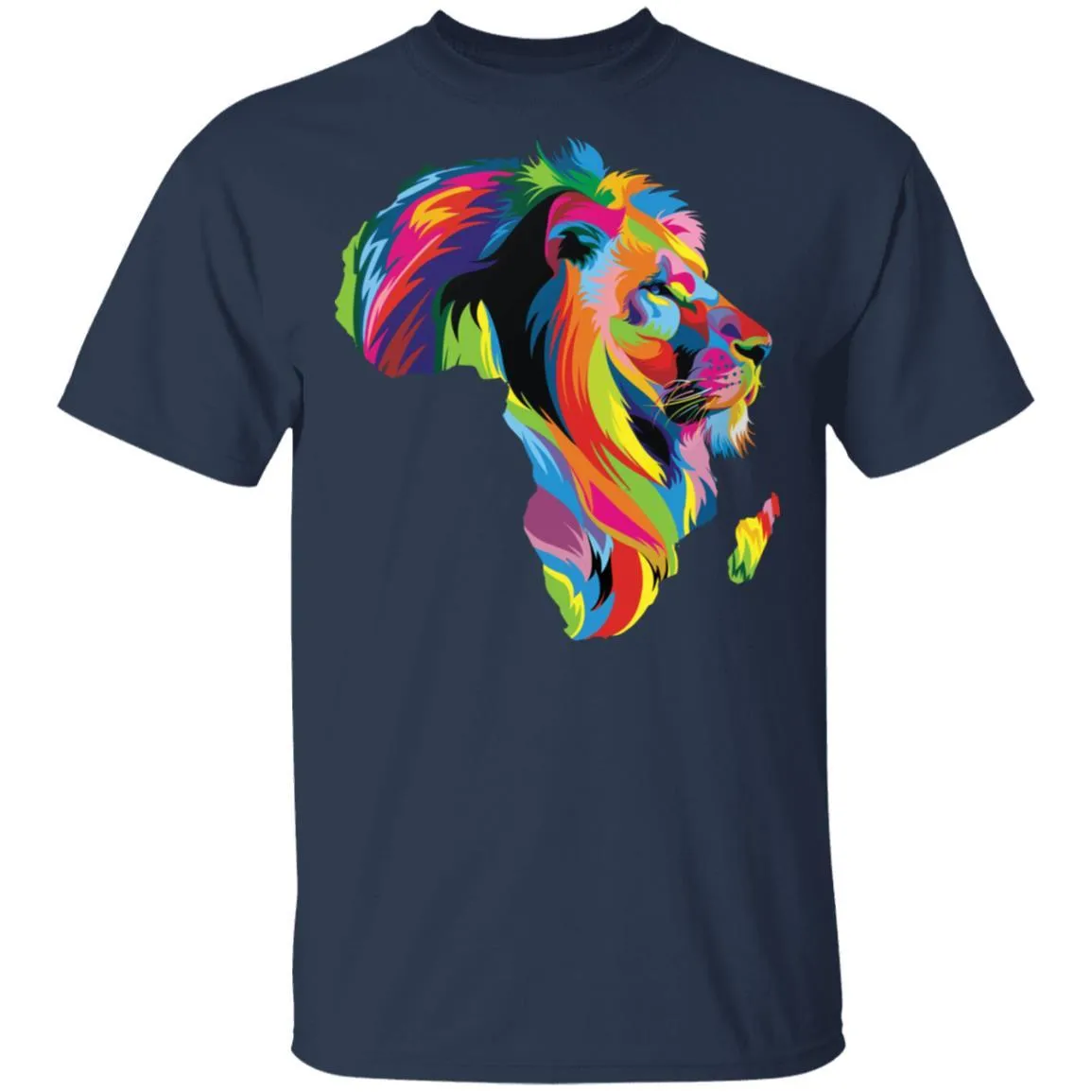 Lion Colorful Map T-shirt