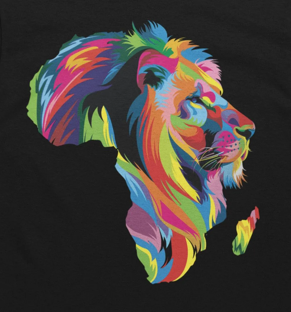 Lion Colorful Map T-shirt