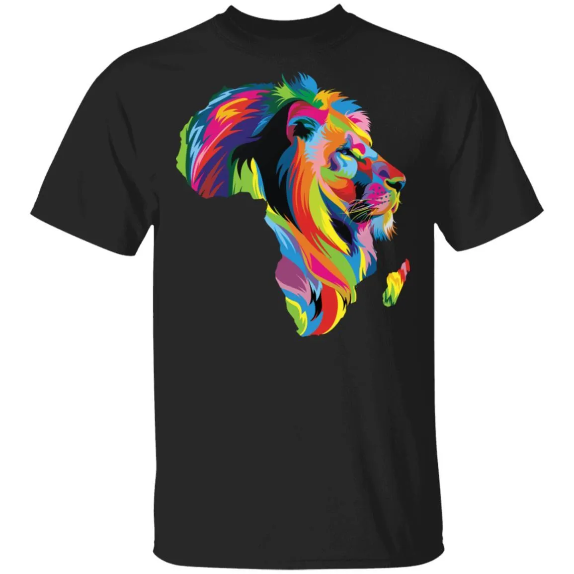 Lion Colorful Map T-shirt