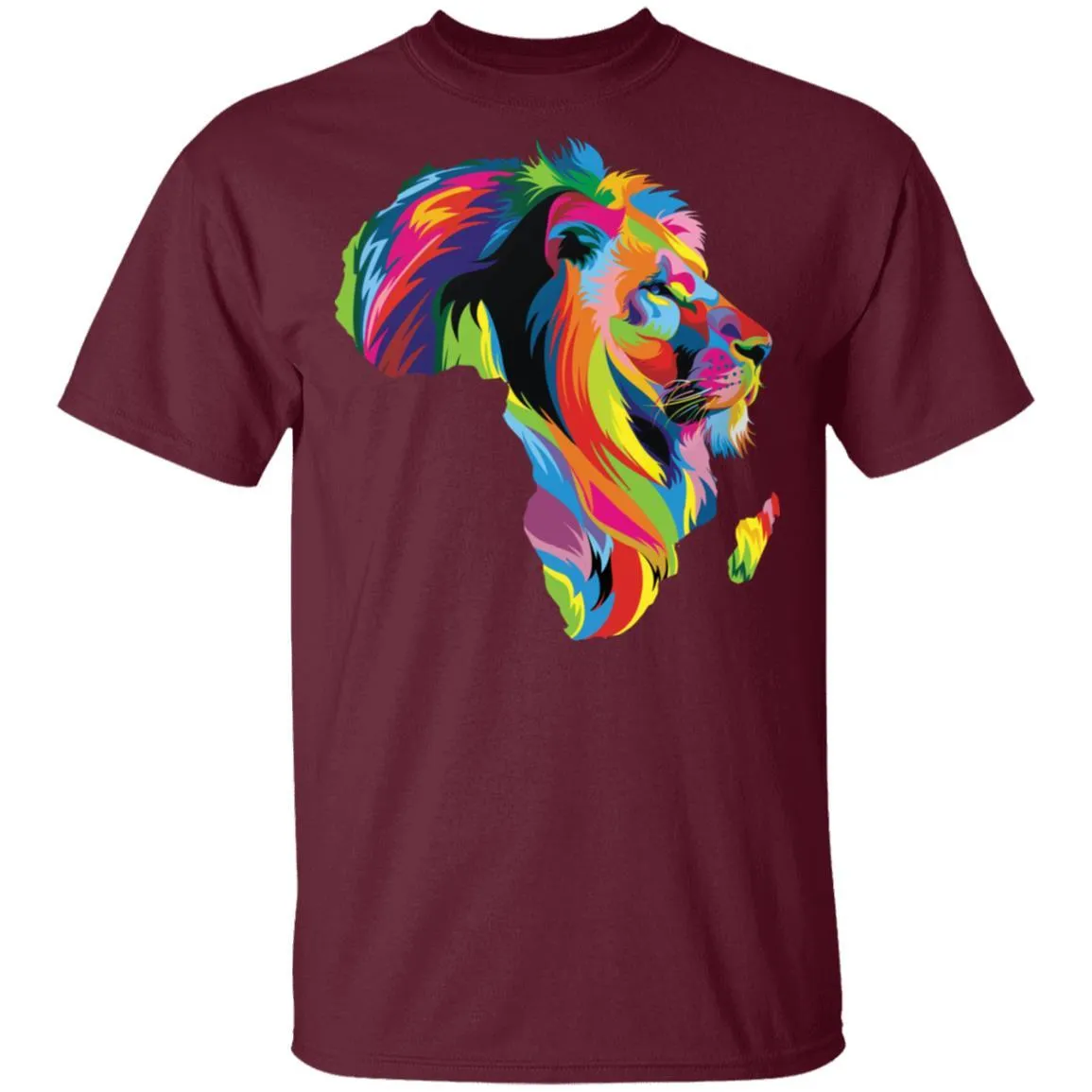 Lion Colorful Map T-shirt