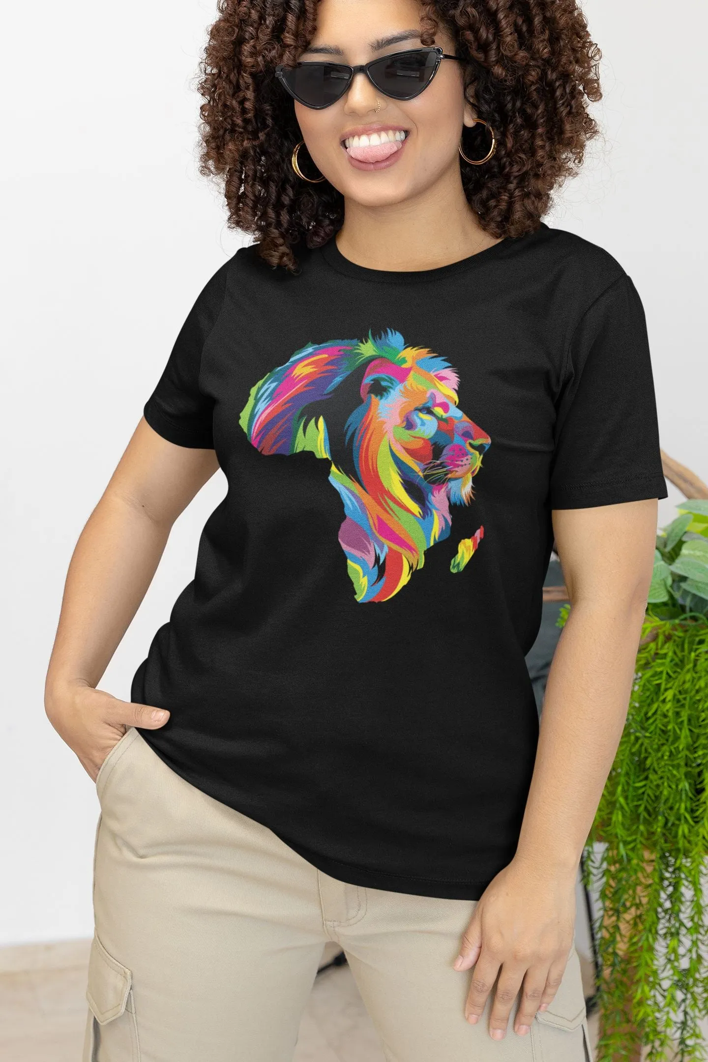 Lion Colorful Map T-shirt