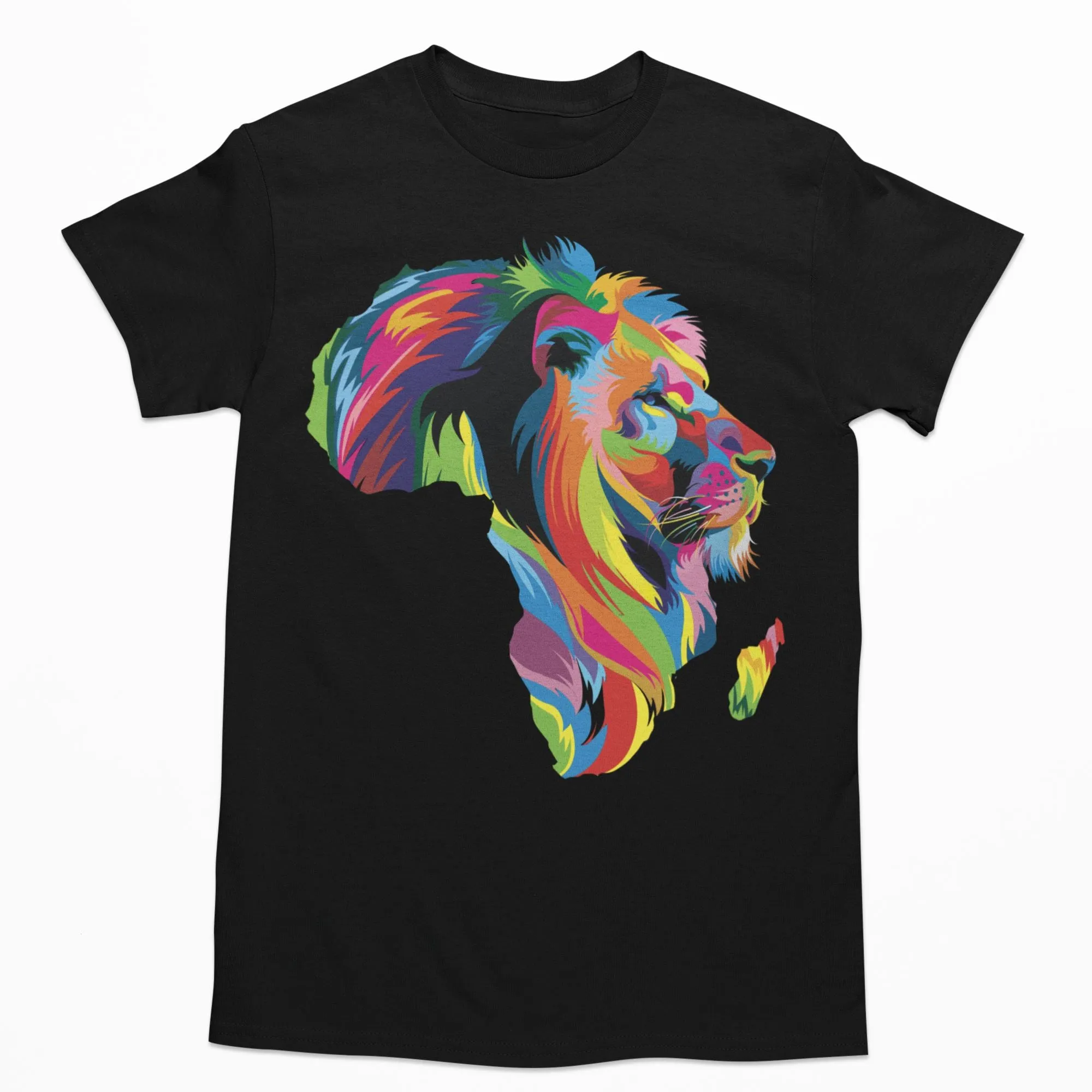 Lion Colorful Map T-shirt