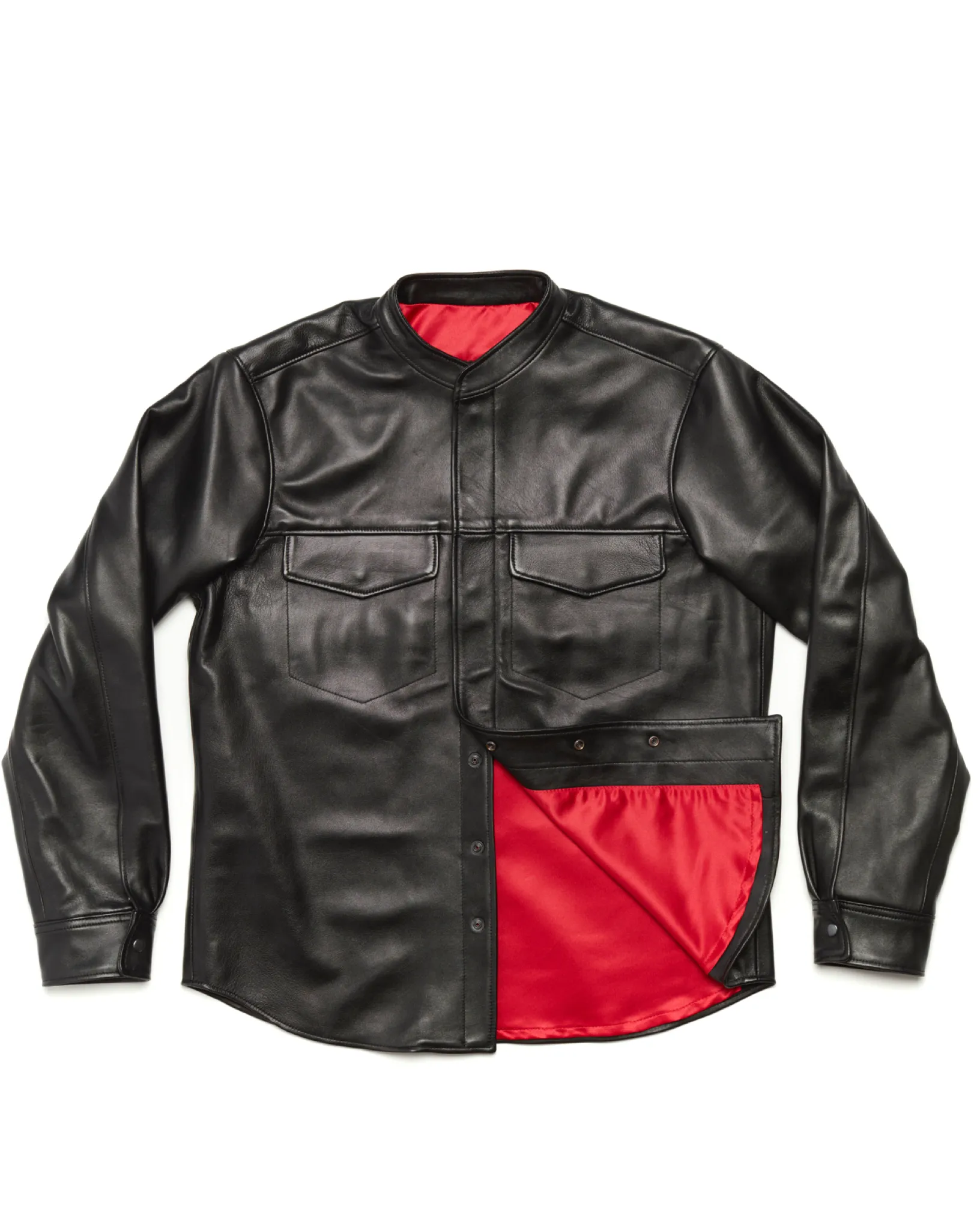 Long Sleeve Leather Shirt