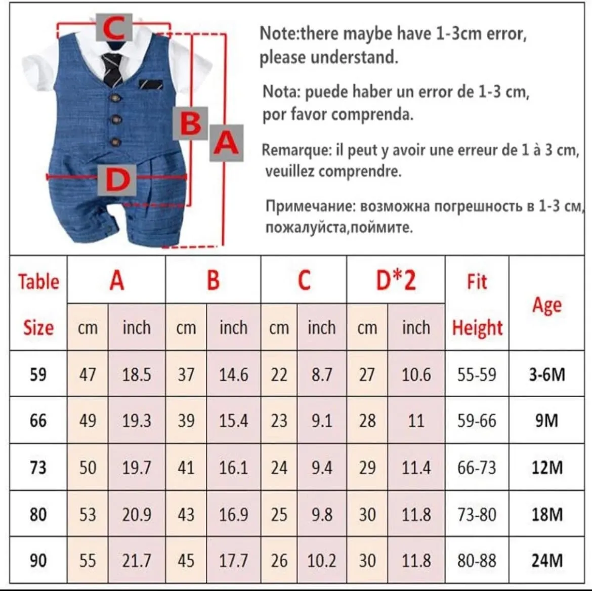 Louis - Baby Boy Suit Romper with Tie in Newborn to 2 years