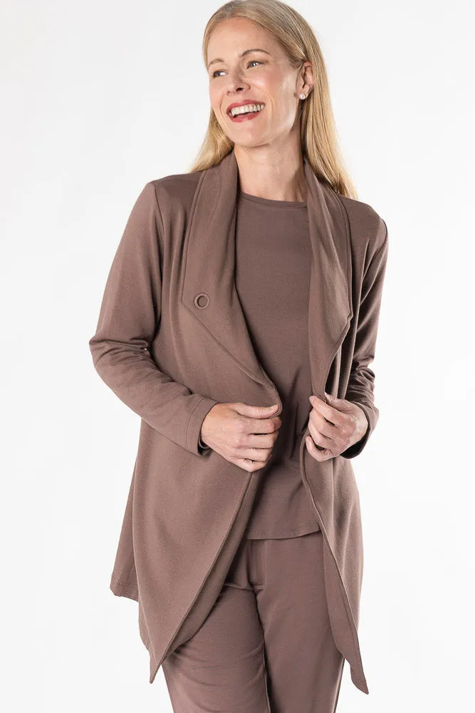 Lucy Shawl Collar Bamboo Cardigan - Latte