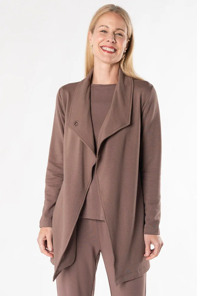 Lucy Shawl Collar Bamboo Cardigan - Latte