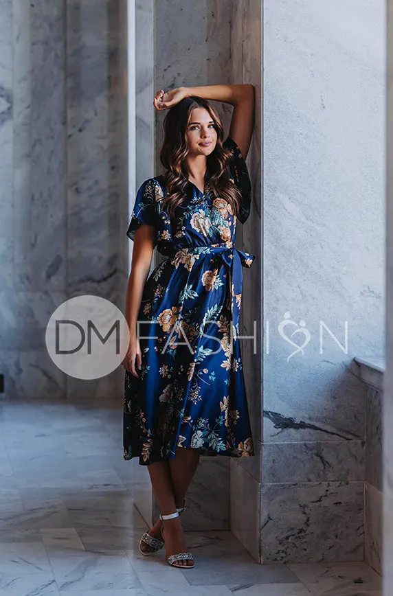 Magnolia Navy Floral Dress - DM Exclusive - Nursing Friendly