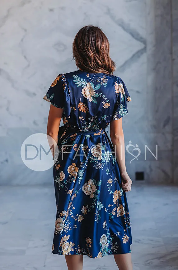 Magnolia Navy Floral Dress - DM Exclusive - Nursing Friendly