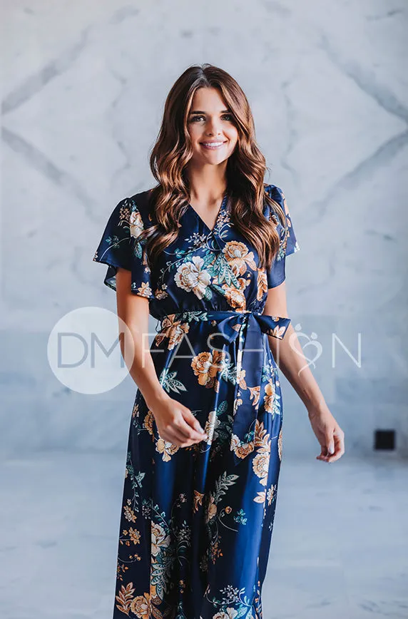 Magnolia Navy Floral Dress - DM Exclusive - Nursing Friendly