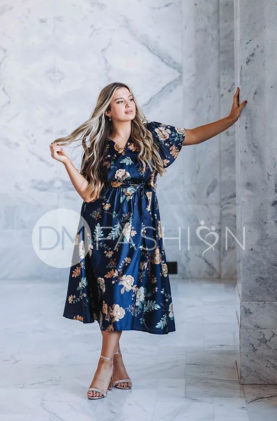 Magnolia Navy Floral Dress - DM Exclusive - Nursing Friendly