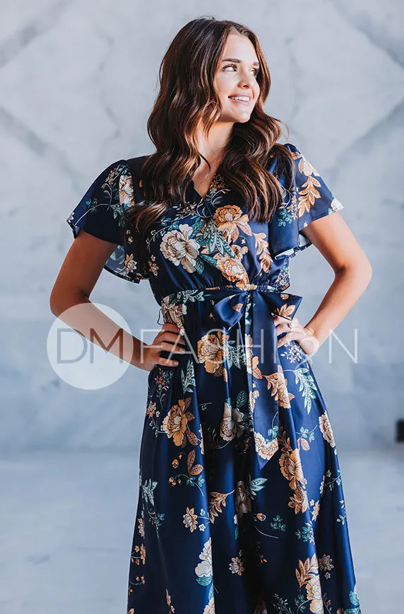 Magnolia Navy Floral Dress - DM Exclusive - Nursing Friendly