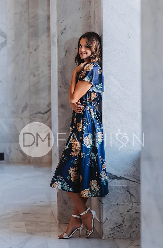 Magnolia Navy Floral Dress - DM Exclusive - Nursing Friendly