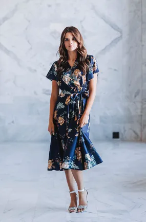 Magnolia Navy Floral Dress - DM Exclusive - Nursing Friendly