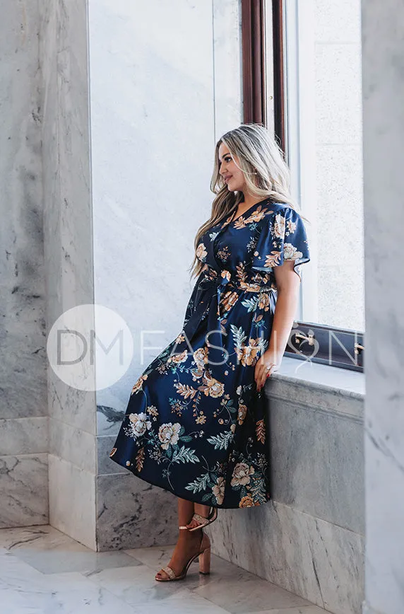 Magnolia Navy Floral Dress - DM Exclusive - Nursing Friendly